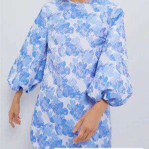 Tuckernuck Pale Blue Jacquard Janie Mini Dress